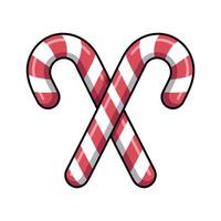 Two Red and White Candy Canes Crossed in a Festive Design for Christmas vector