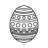 Decorative Easter Egg Outline Illustration with Geometric Pattern vector