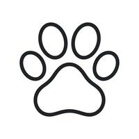 Simple Black Line Art Paw Print Graphic Design Element for Pet Logos vector