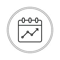 Calendar Icon with Upward Trending Graph Showing Growth and Progress vector
