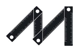 Black and White Illustration of a Folded Measuring Ruler for Precise Measurements vector