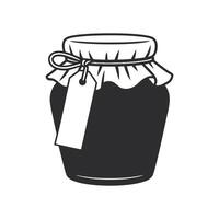A Vintage Style Illustration of a Jam Jar with a Blank Label Tied with Twine vector