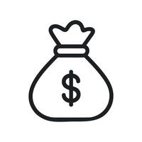Simple Graphic Representation of a Money Bag with a Dollar Sign Depicting Wealth Finance and Economic Concepts on a White Background vector