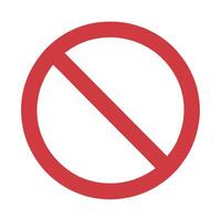 Simple Red Circle Cross Prohibition Sign for Warning and Restriction vector