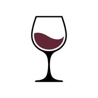 Simple Red Wine Glass Icon Illustration for Websites and Applications vector