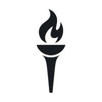 Simple Black and White Torch Icon Graphic Design Element for Website or App icon vector