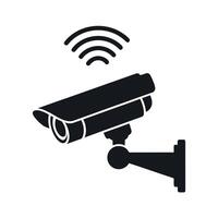 Wireless Security Camera Icon Black Silhouette Illustration for Website Design vector