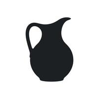 Simple Black Silhouette of a Classic Pitcher Jug for Design Elements vector