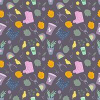 multicolored garden pattern vector