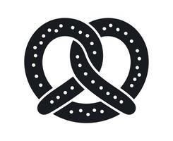 Simple Black and White Pretzel Icon Graphic Design Element for Bakery Menu or Website vector