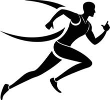 A silhouette of a man running with a bat vector