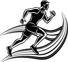 A man running in a black and white design vector