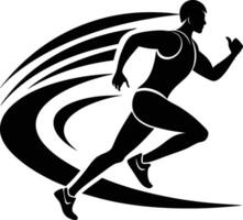 A silhouette of a man running in a race vector
