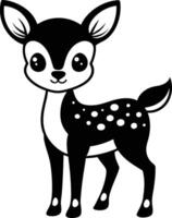 A black and white deer with spots on its face vector