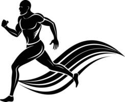 A man running with a wave vector
