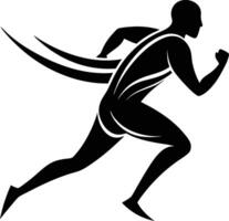 A man running with a long cape vector