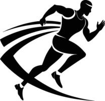 A silhouette of a man running with a ribbon vector