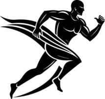 A man running with a flag in his hand vector