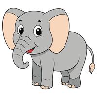 An elephant cartoon with a big trunk vector