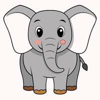 An elephant with big ears and a big nose vector