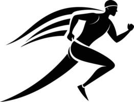 A silhouette of a man running with a flag vector