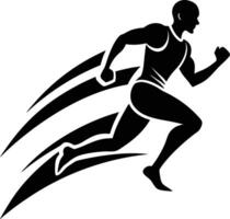 A silhouette of a man running with a black background vector