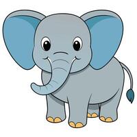An elephant with blue ears and a big nose vector