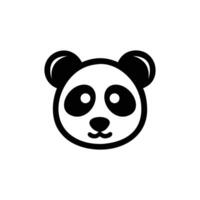 Cute Panda Face Icon Silhouette Simple Design and Cartoonish Style vector