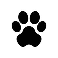 Black Paw Print Animal Track of Dog Pet, Footprint Symbol vector