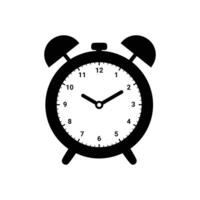 Classic Black Alarm Clock Icon for Time Management and Scheduling vector
