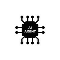 AI Agent Microchip Technology for Smart System, Digital Brain and Networked Connections vector
