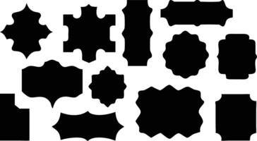 A set of black and white shapes that are cut out vector