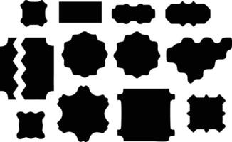 A set of black and white shapes with different shapes vector