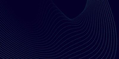 Dark Abstract Dot Flow Background with Cyan Curved Particle Lines vector
