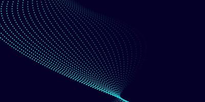 Dark Abstract Background with Cyan Gradient Dot Wave Flow vector