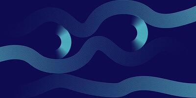 Wavy Abstract Blue Line Art with Circular Gradient Elements vector