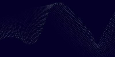 Dark Abstract Background with Smooth Gradient Dot Wave Mesh Design vector