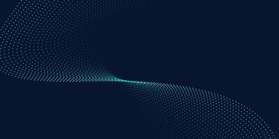 3D Abstract Dot Wave Background with Dark Blue and Cyan Flow Pattern vector