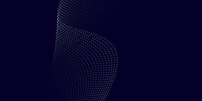 Dark Abstract Background with Cyan Dotted Waveform Mesh Pattern vector