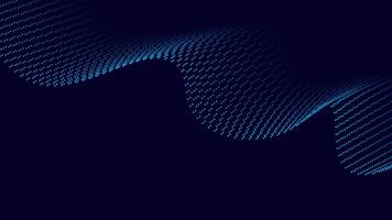 Futuristic 3D Dot Wave Abstract Background in Blue on Dark Surface vector