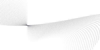 Minimal White Background with Abstract Black Dot Spiral Wave Pattern vector