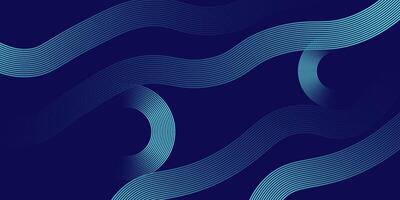 Curved Abstract Line Wave Background in Blue Gradient vector