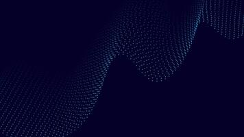 3D Blue Dot Wave Abstract Background with Digital Flow on Dark Theme vector