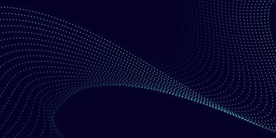 Futuristic Dark Wave Background with Glowing Cyan Dotted Lines vector