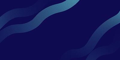Abstract Blue Wavy Lines Background with Dark Minimal Gradient Flow vector