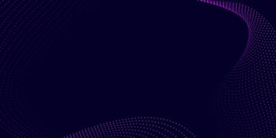 Dark Futuristic Background with Flowing Purple Dot Wave Pattern vector