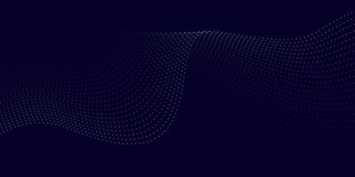 Dark Minimal Abstract Background with Smooth Gradient Dotted Waveform vector