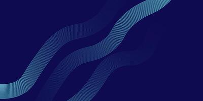 Blue Abstract Wavy Line Background with Dark Minimal Style vector