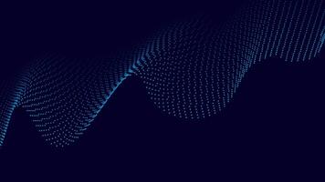Abstract 3D Blue Dot Wave Background with Dark Futuristic Design vector