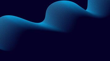 Blue Abstract Wave Line Background with Gradient Flow and Dark Theme vector